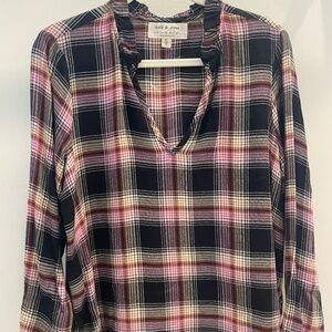 Cloth and Stone Plaid Blouse, Size Medium